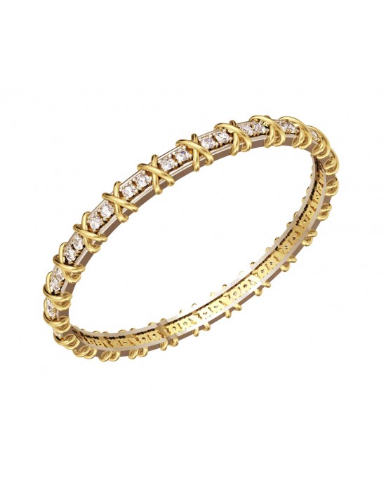 Two tone diamond bangle 