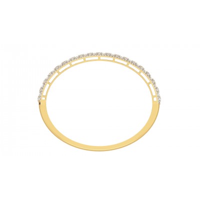 Wide Diamond Half Bangle
