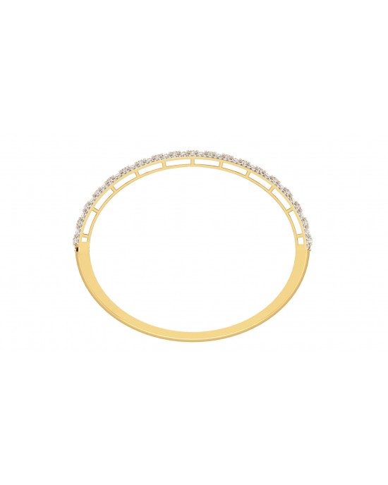 Wide Diamond Half Bangle