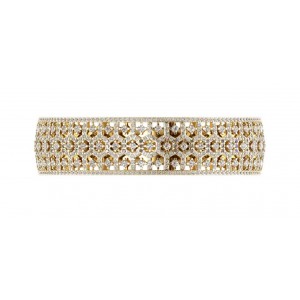 Wide Diamond Half Bangle