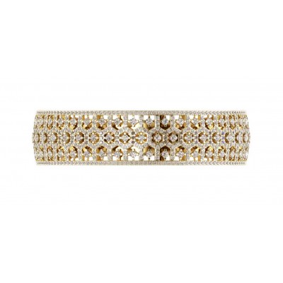 Wide Diamond Half Bangle
