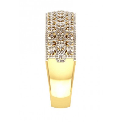Wide Diamond Half Bangle