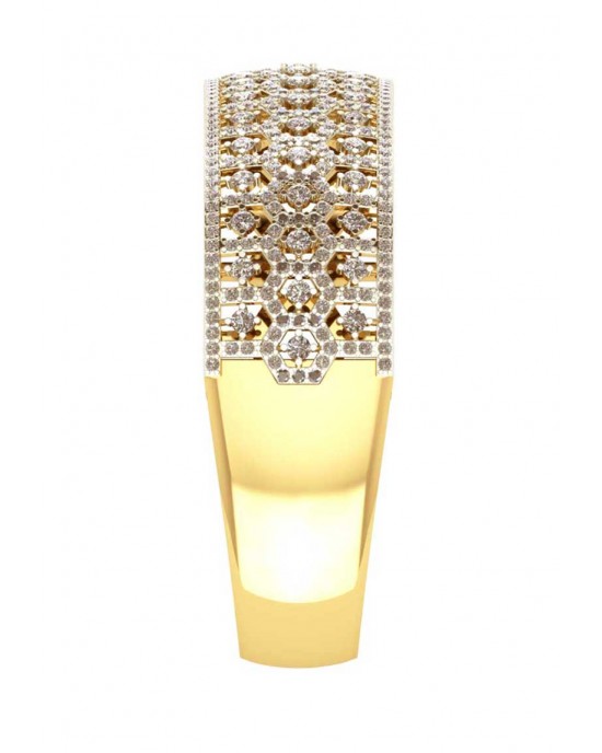 Wide Diamond Half Bangle