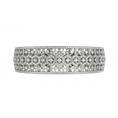 Wide Diamond Half Bangle