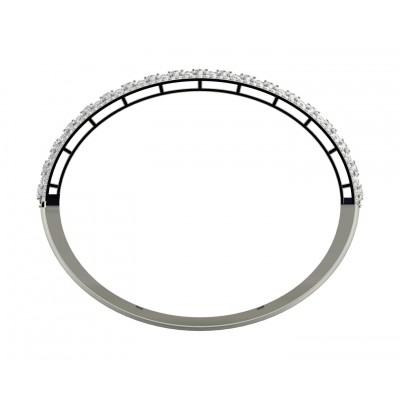 Wide Diamond Half Bangle