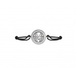 Cancer Bracelet in silver with 27 diamonds on nylon thread