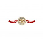 Pisces Bracelet in 14kt Gold with Diamonds On Size Adjustable Nylon Thread