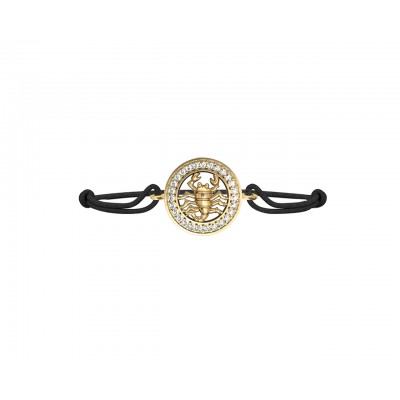 Scorpio Charm Bracelet Studded with diamonds in 14Kt Hallmarked Gold 