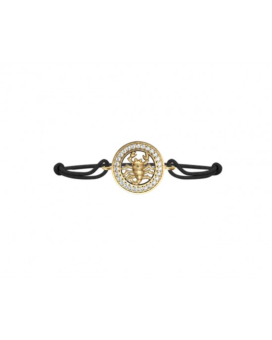 Scorpio Charm Bracelet Studded with diamonds in 14Kt Hallmarked Gold 