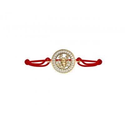 Scorpio Charm Bracelet Studded with diamonds in 14Kt Hallmarked Gold 