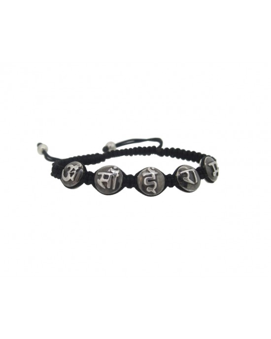 925 sterling silver handmade Sai baba design rakhi bracelet, available in  rudraksha, black basil tulsi or silver beaded bracelet rk234 | TRIBAL  ORNAMENTS