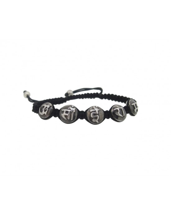 Om Sai Ram Mantra Bracelet in Silver with Diamond