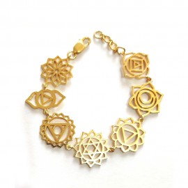 Propitious Chakras Bracelet in gold plated silver