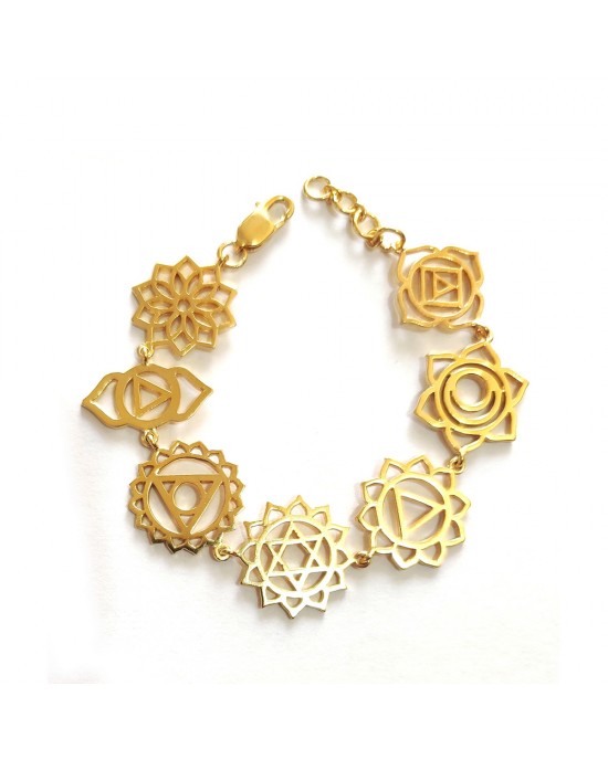 Propitious Chakras Bracelet in gold plated silver