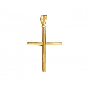 Simple gold cross pendant in hallmarked gold