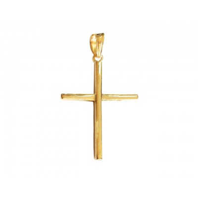 Simple gold cross pendant in hallmarked gold