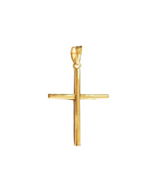 Simple gold cross pendant in hallmarked gold