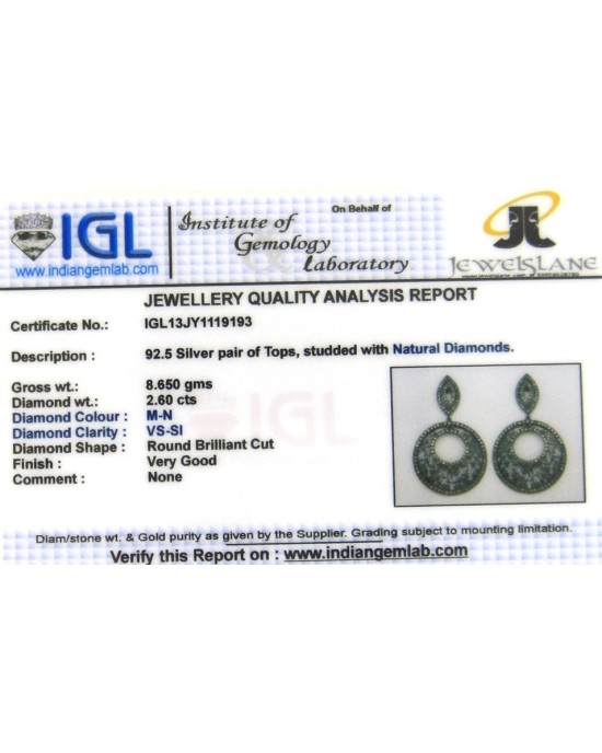 Diamond Earrings in Silver