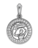 Aquarius Charm Pendant in Silver with 27 Diamonds