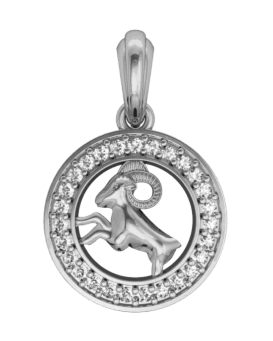 Aries Charm in silver