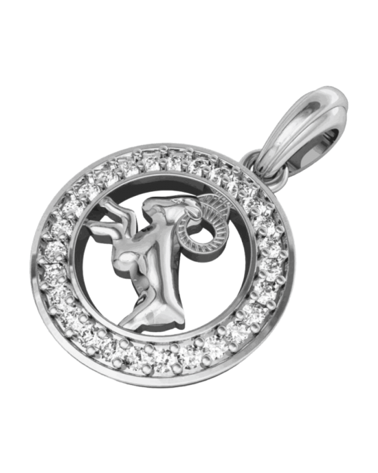 Aries Charm in silver