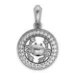 Cancer Charm in Silver with 27 Diamonds