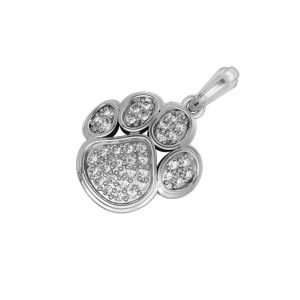 Dog Paw pet silver charm