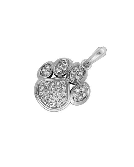 Dog Paw pet silver charm