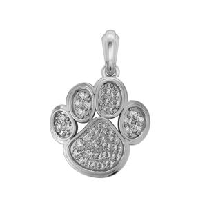 Dog Paw pet silver charm