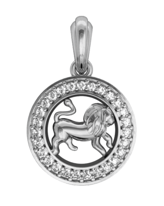 Leo Charm in Silver