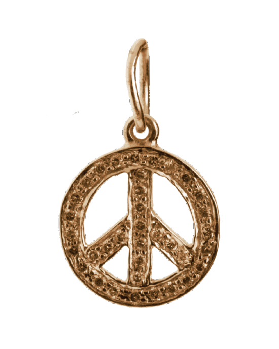 Peace Sign Charm Gold