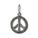 Peace Sign Charm Silver