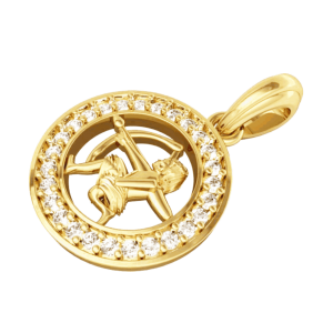 Sagittarius Charm in 14k Gold studded with 27 Diamonds 