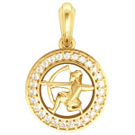 Sagittarius Charm in 14k Gold studded with 27 Diamonds 