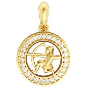 Sagittarius Charm in 14k Gold studded with 27 Diamonds 