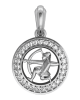 Sagittarius Charm Pendant studded with Diamonds in 92.5 Silver