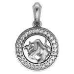 Taurus Charm in Silver with 27 Brilliant Cut Diamonds