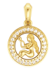 Virgo Charm Pendant in Gold with 27 Diamonds