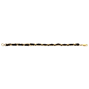 Gold chain Charms bracelet Black