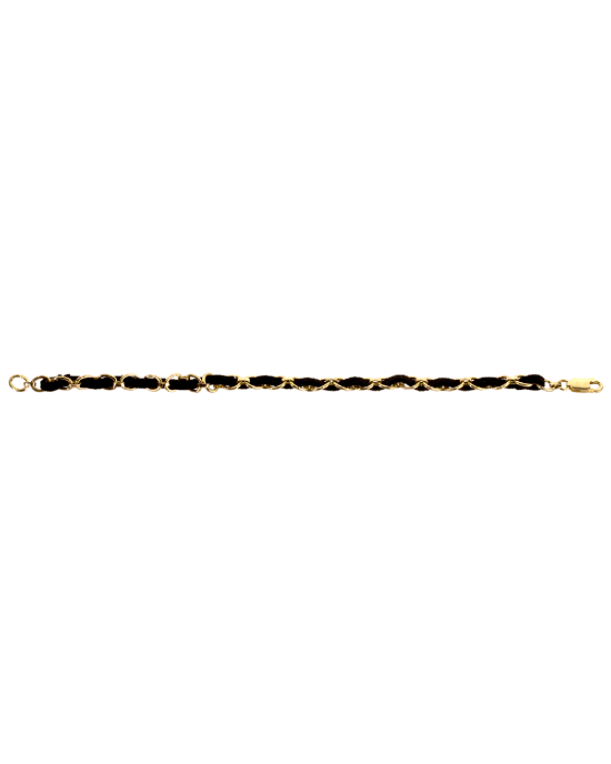 Gold chain Charms bracelet Black