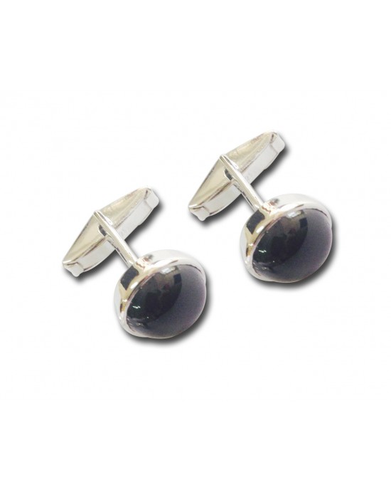 Black Star Round Cufflink