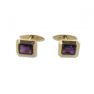 Amethysts Cufflinks in Gold