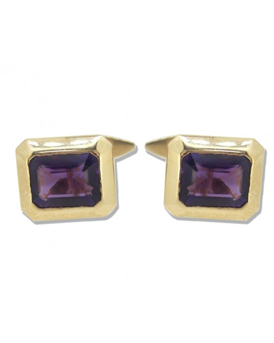 Amethysts Cufflinks in Gold