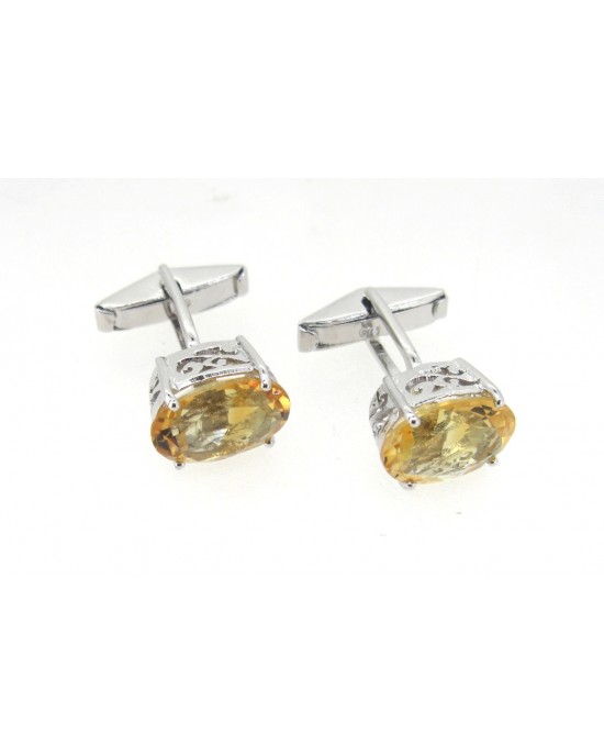 Citrine Cufflinks with filigri