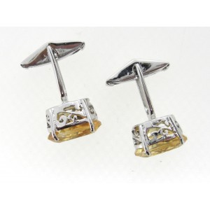 Citrine Cufflinks with filigri