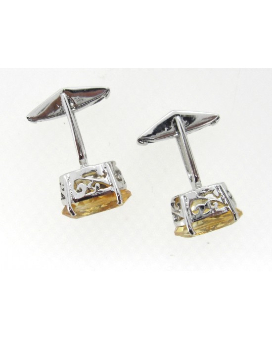 Citrine Cufflinks with filigri