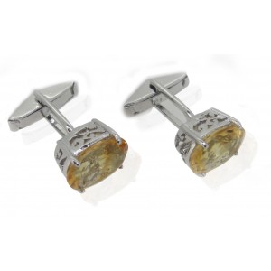 Citrine Cufflinks with filigri