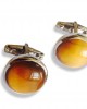 Tiger`s Eye Silver Cufflinks