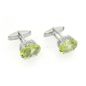 Cufflinks with Lemon Quartz in silver