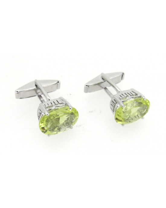 Cufflinks with Lemon Quartz in silver